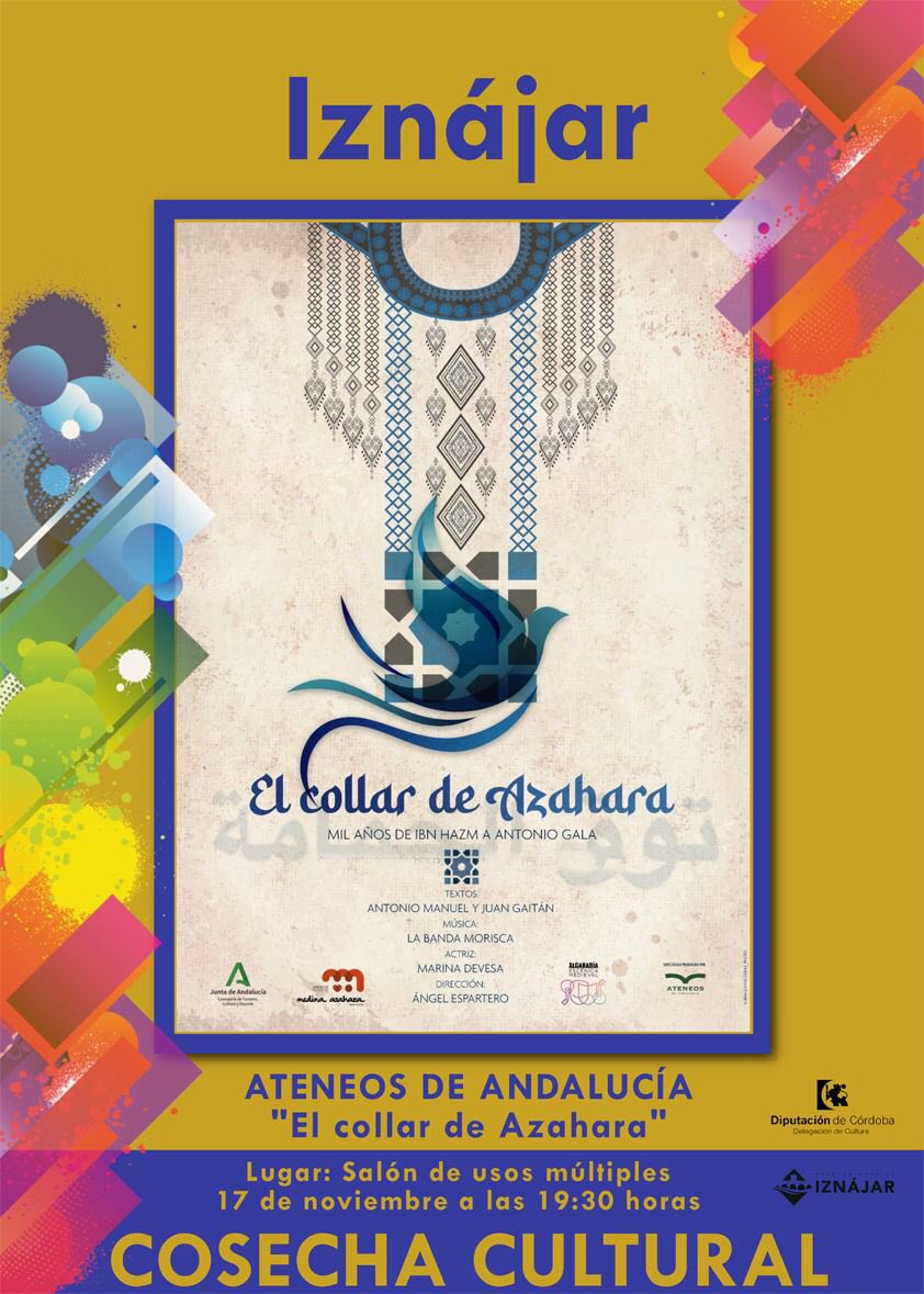 DevesMarina's tweet photo. El viernes nos vemos en el Salón de usos múltiples de Iznájar a las 19:30h con @LaBandaMorisca gracias @AteneosAND @dipucordoba @AytoIznajar @antoniomanuel__ #JuanGaitan https://t.co/4FQsNaxr4e