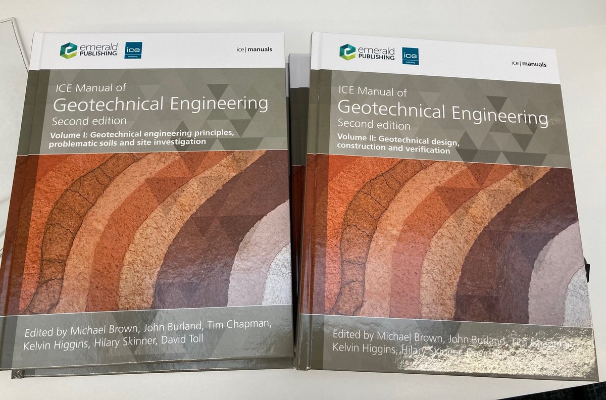 The new edition of the ICE Manual of #Geotechnical Engineering has arrived!!
Borrow
Vol. 1: Geotechnical engineering principles, problematic soils and site investigation. ice.soutron.net/Portal/Default…
Vol. 2: Geotechnical design, construction and verification.
ice.soutron.net/Portal/Default…