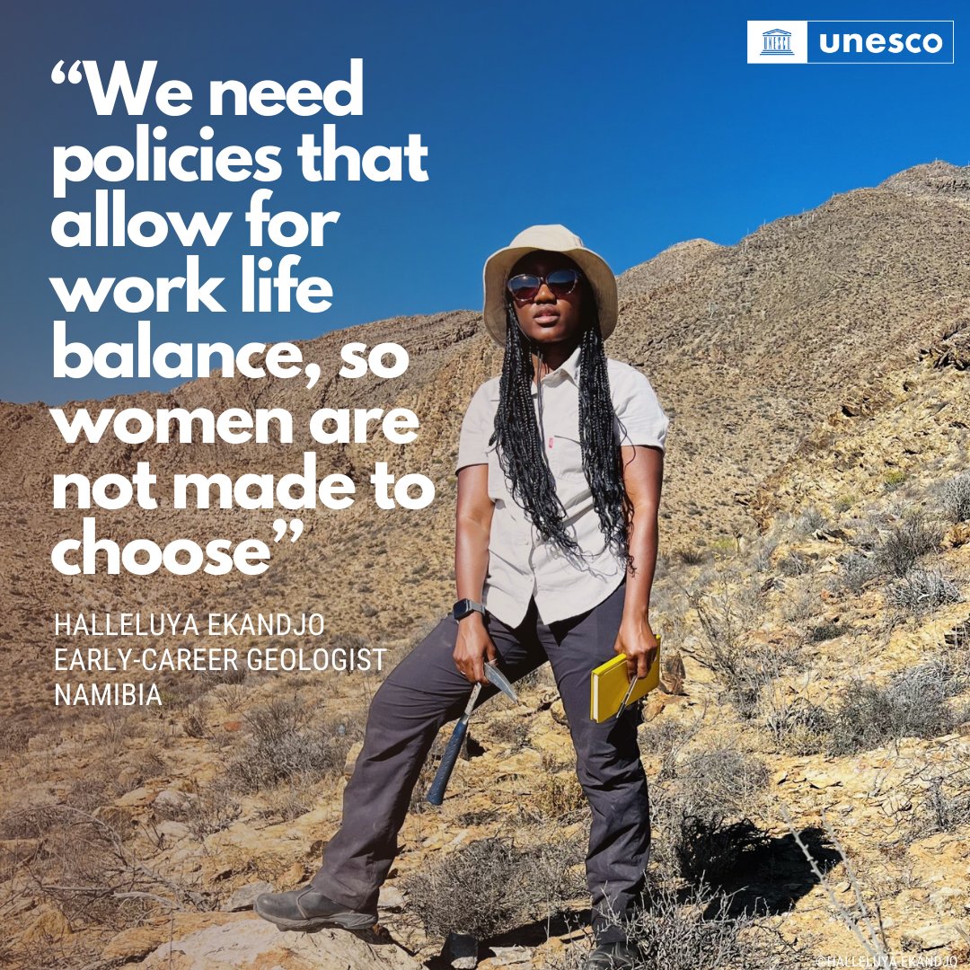 We were honoured to host Halleluya Ekandjo, an early-career Namibian geologist, at UNESCO HQ for the launch of UNESCO's Gender Equality Report. 💪 #STEMEducation #GenderEquality #UNESCO #Geoscience