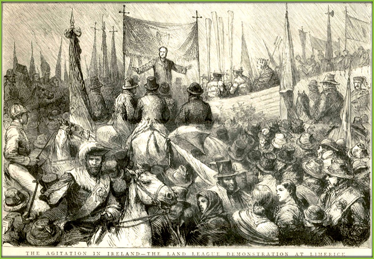 Today in 1880... 'The Agitation in Ireland, The Land League Demonstration at Limerick' Print from 'The Graphic' Newspaper, November 1880. #Limerick #OTD #Agitation #LandLeague