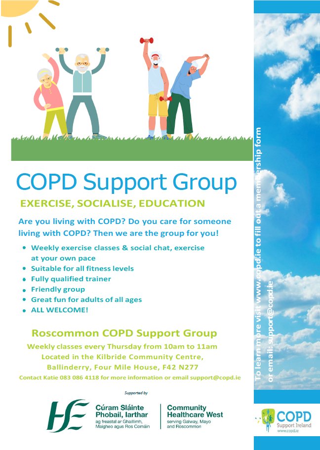Ailish Houlihan (@ailishhoulihan) on Twitter photo Roscommon COPD Support Group details below
#WorldCOPDDay <a href="/eimeargriffno1/">EimearGriffin</a> <a href="/ohara_aoife/">Aoife</a> <a href="/physiocath/">Catherine Speirs</a> @EmmaBurkeCNS Roscommon COPD Support Group details below
#WorldCOPDDay <a href="/eimeargriffno1/">EimearGriffin</a> <a href="/ohara_aoife/">Aoife</a> <a href="/physiocath/">Catherine Speirs</a> @EmmaBurkeCNS