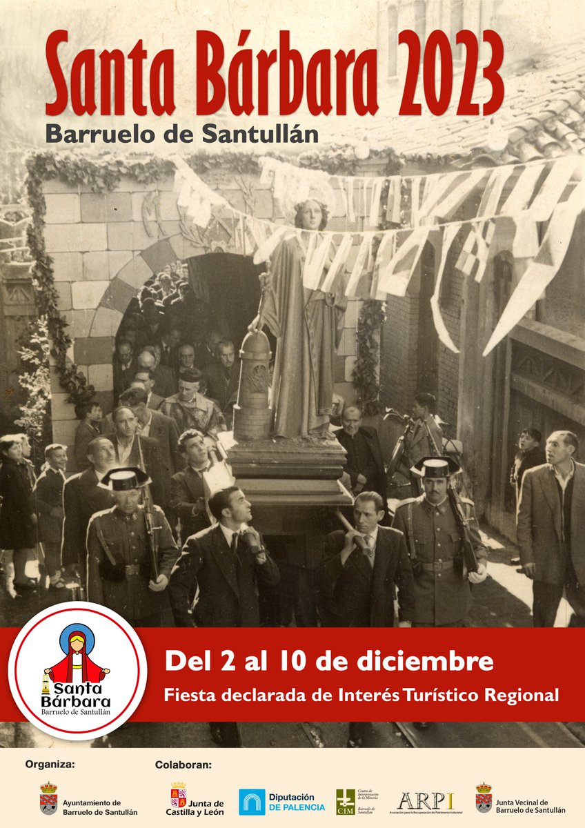 aytobarruelo's tweet photo. Santa Bárbara, Fiesta de Interés Turístico Regional, se celebrará del dos al diez de diciembre, en Barruelo de Santullán. #barruelo #barruelodesantullán #santabárbara #minería #felizmiércoles https://t.co/X7C0YaJTZZ