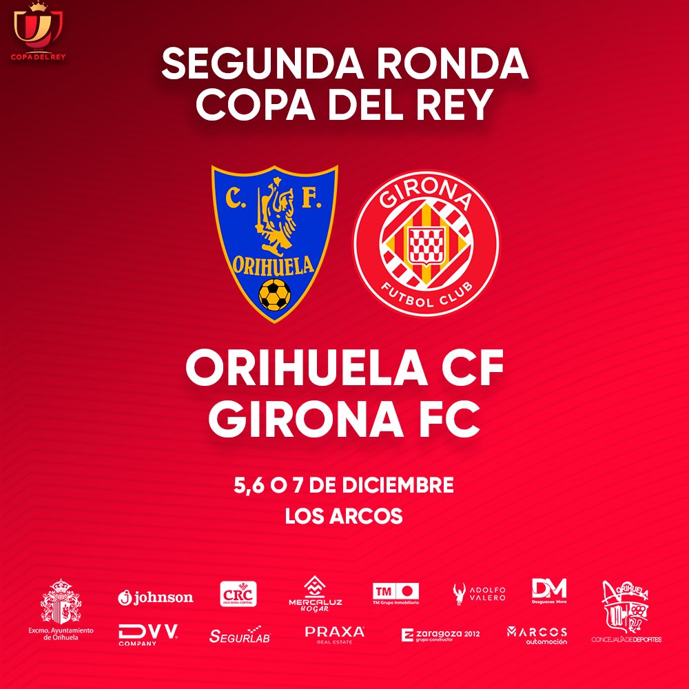 🏆 Nuestro rival en la segunda ronda de la #CopaDelRey es el <a href="/GironaFC/">Girona FC</a> 

🙌🏻¡Estaremos encantados de recibiros en Los Arcos!