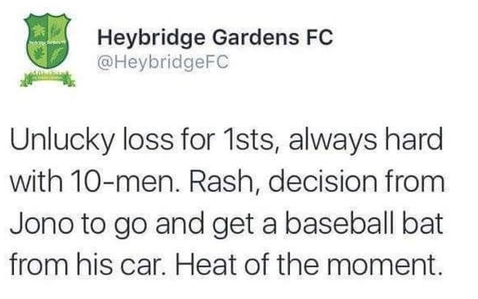 SundayShoutsFC's tweet photo. Bit of a rash decision from Jono... https://t.co/VFtOjvkuxo