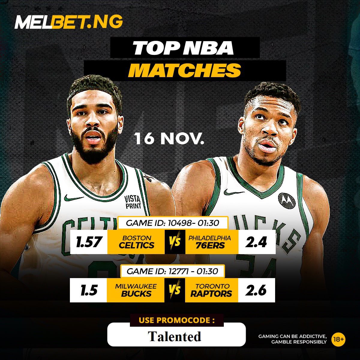 SUPERB ODDS
in Melbet Africa!

CODE 👉8677001 
ODDS 👉 138

🇳🇬Link for NIGERIA: melafry.xyz/Talented

🇬🇭Link for GHANA: melafry.xyz/Talented

📍If you have difficulties with registration, contact the support, which is available to you 24/7:  @africa_melbet_official