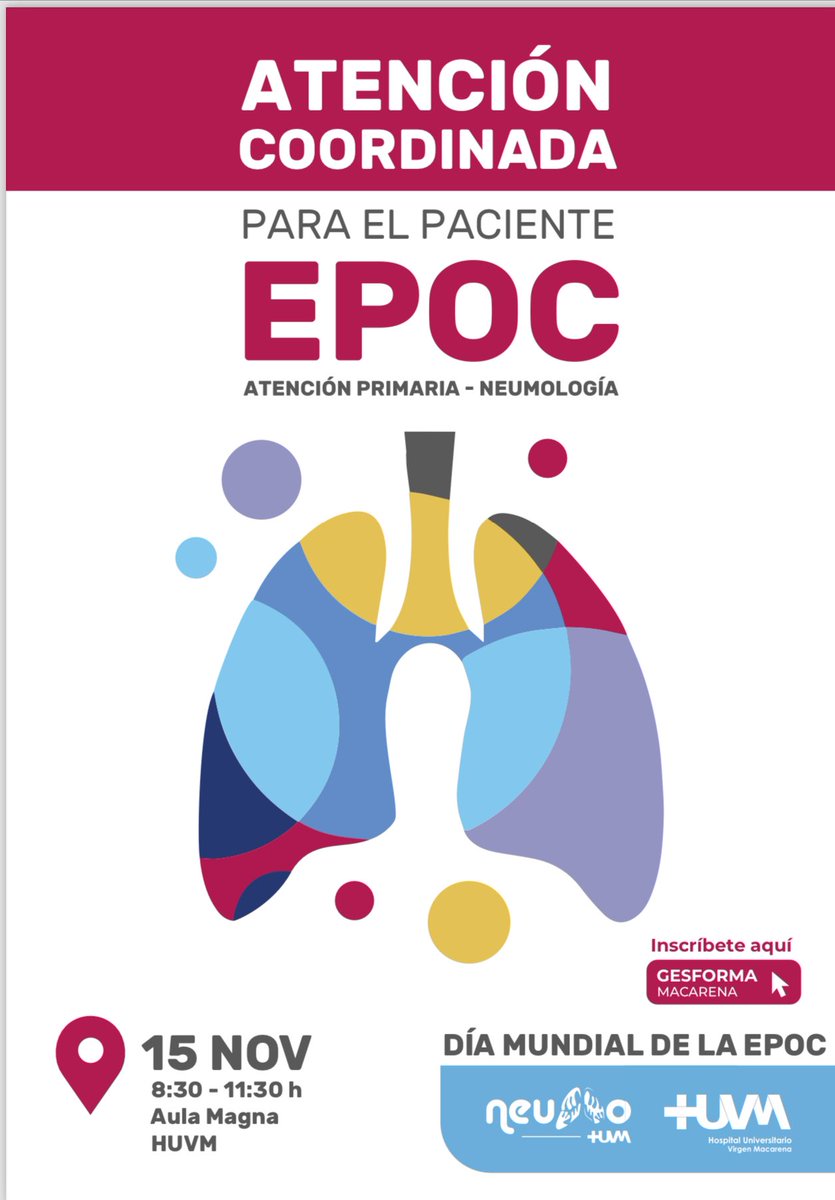 neumo_macarena's tweet photo. Uno de los aspectos más relevantes en el #Día_mundial_EPOC ha sido conocer los resultados de la formación en espirometrías en los centros de salud. Enhorabuena al trabajo realizado en los CS de Alcalá del Río, Carmona, Algaba, Esperanza Macarena y Pino Montano A @HUVMacarena https://t.co/TfQzuNMagx