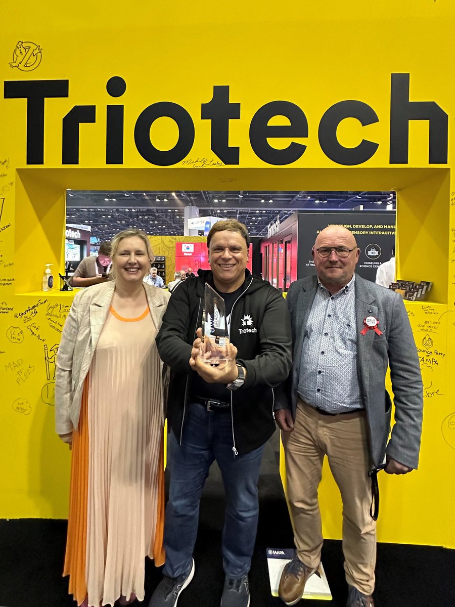 Triotech1's tweet photo. 📢 Woohoo!! 🎉🍾 Our interactive #darkride #SmashNReload #ChampiFolies installed at @lepal won the prestigious #IAAPABrassRingAward Best New Product-Major Attraction! 🏆 Congrats to all the teams!
📰 More info https://t.co/ODxhZNpa2S
#triotech #creatorsoffun @BoldMoveNation https://t.co/mrOD0R3x4m