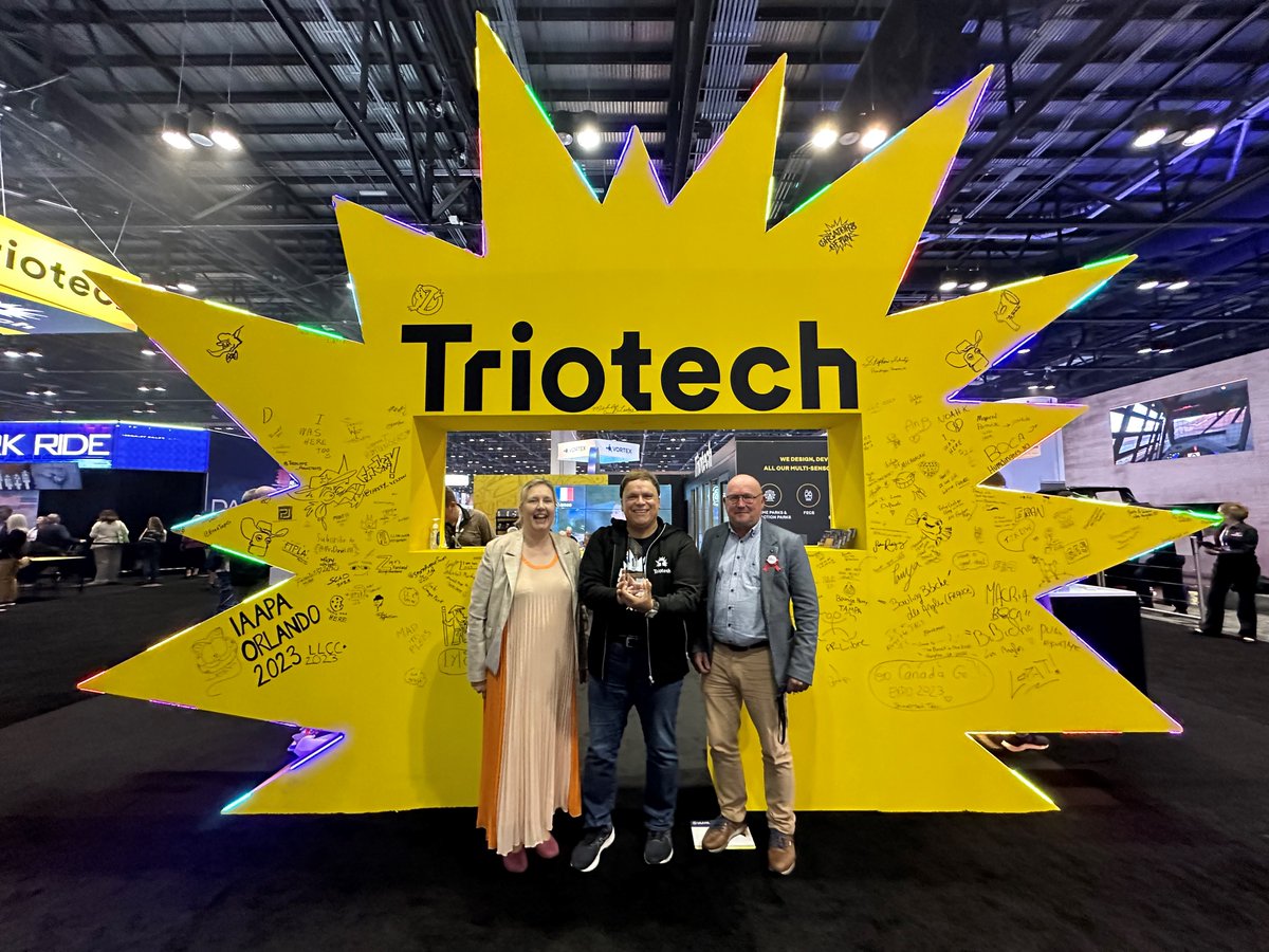 Triotech1's tweet photo. 📢 Woohoo!! 🎉🍾 Our interactive #darkride #SmashNReload #ChampiFolies installed at @lepal won the prestigious #IAAPABrassRingAward Best New Product-Major Attraction! 🏆 Congrats to all the teams!
📰 More info https://t.co/ODxhZNpa2S
#triotech #creatorsoffun @BoldMoveNation https://t.co/mrOD0R3x4m
