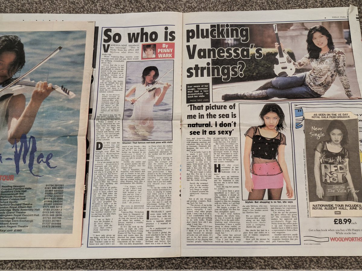 dansquires84's tweet photo. @VanessaMaeMusic Whilst emptying my grandparents loft, we discovered an envelope of clippings they saved for me as a young fan. May 1995. https://t.co/o2nEtPZ3K7
