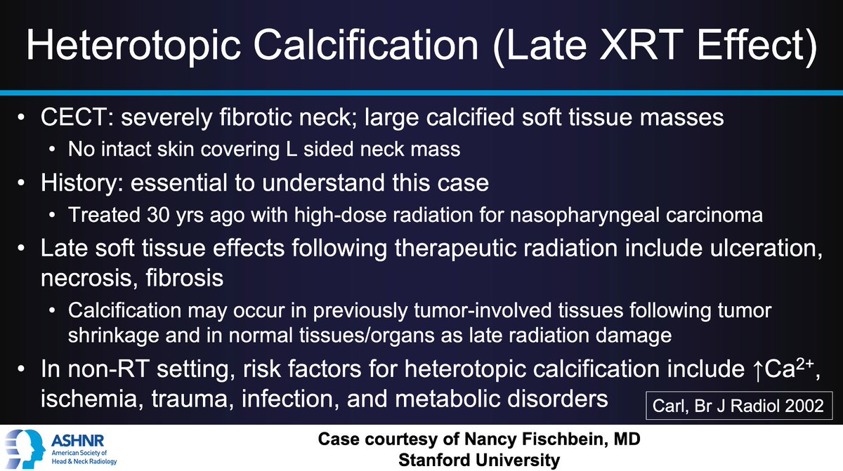 ASHNRSociety's tweet photo. #ASHNRCOTW #234 ANSWER: Heterotopic calcification as late XRT effect! Thx Dr. @nancyfstanford 4 case! #ASHNR24

@AshokSrini15 @callyrobs @DShatzkes @CDP_Rad @rhwiggins @nakoontz @cmtomblinson @ESHNRSociety @CMGlastonbury @PhilipRChapman1 @kmmosier @tabby_kennedy @amyfjuliano https://t.co/Z7Zu1TRILd