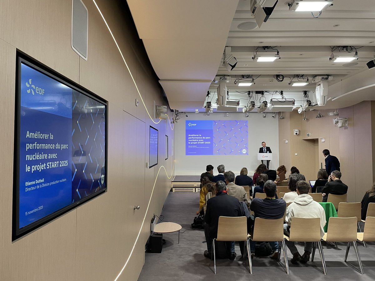 Ce matin chez <a href="/EDFofficiel/">EDF</a>, nous présentons Start 2025 aux journalistes. Ce projet vise à améliorer la performance des arrêts pour maintenance des centrales nucléaires. 
 
Détail de ce programme dans ce thread. 🧵