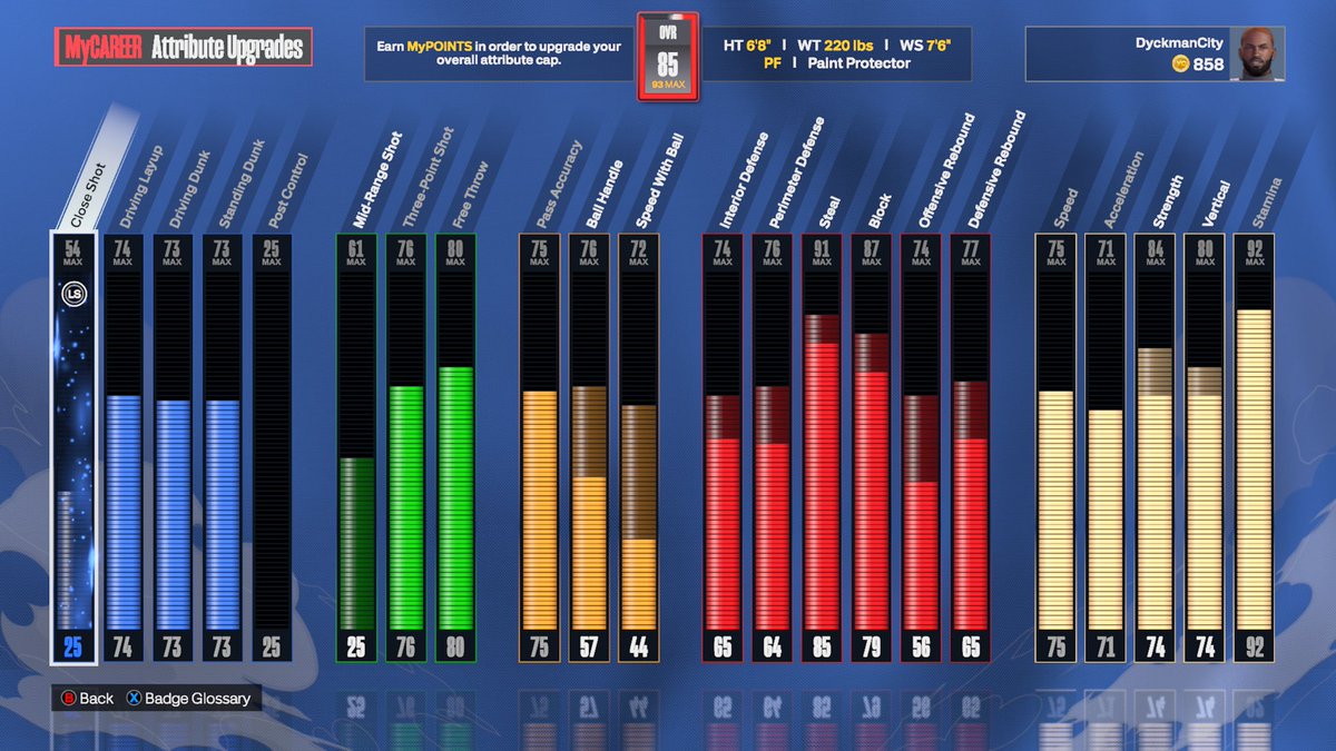 DyckmanCity204's tweet image. #JoshSmith / #DraymondGreen #2KBuilds #2K24 @NBA2K @b1s I know I know. My build is not meta and very average. I missed a couple wideopen shots I felt I could’ve made but not bad….