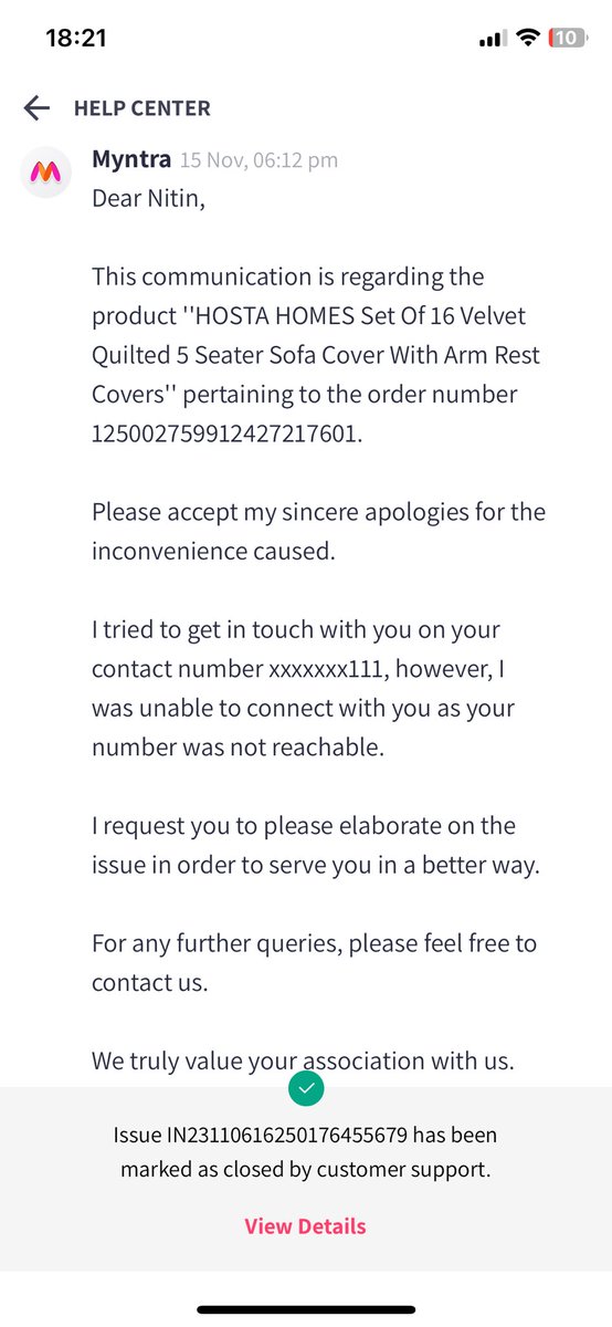 NitinJamwal10's tweet photo. @MyntraSupport Complaint again closed saying @MyntraSupport trying calling but received no calls from @myntra.

What really is going on? Why is @MyntraSupport lying https://t.co/6wmRhXfgD5