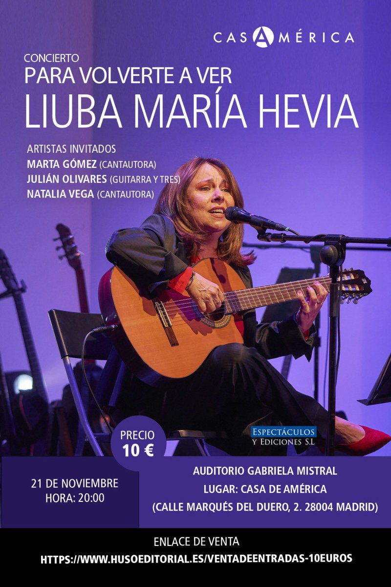 Liuba María Hevia (@liubaoficial) on Twitter photo <a href="/LiubaOficial/">Liuba María Hevia</a> <a href="/MaydaBPerform/">Espectáculos y Ediciones</a> He tenido el honor de que uno de los diarios más importantes de España, El Plural, me entrevistara. Aquí se las dejo.
No olviden de que los espero el día 21 de noviembre a las 20:00
en Casa de América.
Los espero.
elplural.com/playtime/music… <a href="/LiubaOficial/">Liuba María Hevia</a> <a href="/MaydaBPerform/">Espectáculos y Ediciones</a> He tenido el honor de que uno de los diarios más importantes de España, El Plural, me entrevistara. Aquí se las dejo.
No olviden de que los espero el día 21 de noviembre a las 20:00
en Casa de América.
Los espero.
elplural.com/playtime/music…
