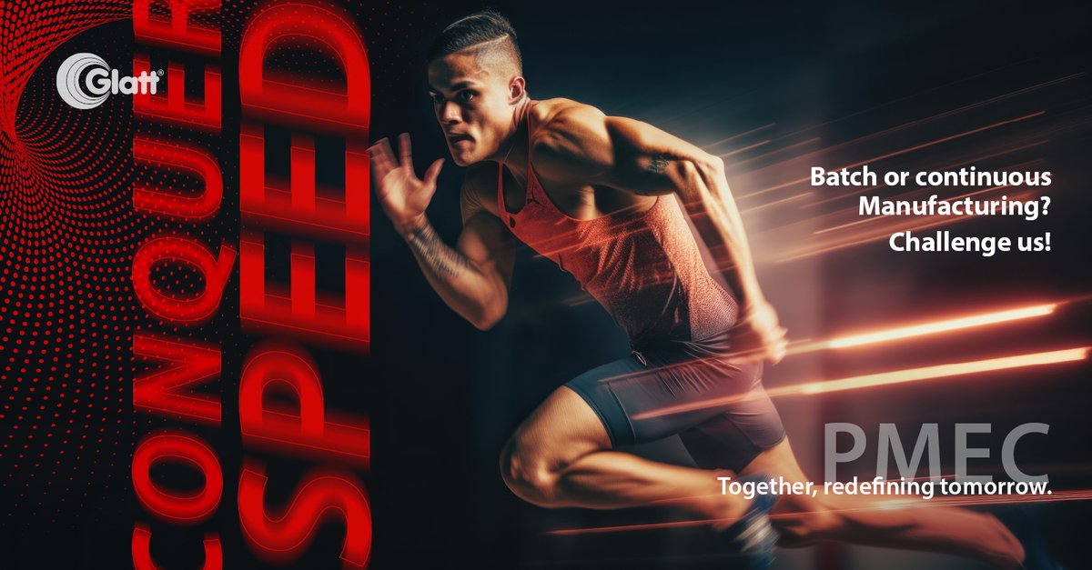 glatt_group's tweet photo. There should be no speed limits on the road to productivity. Take the leap towards booth B33 in hall 9 at PMEC India 2023 to experience the
technology of the future.
#pmec2023 #batchmanufacturing #continuousmanufacturing #glatt
https://t.co/zlnKqwhgfB https://t.co/Xb0uAvzQya