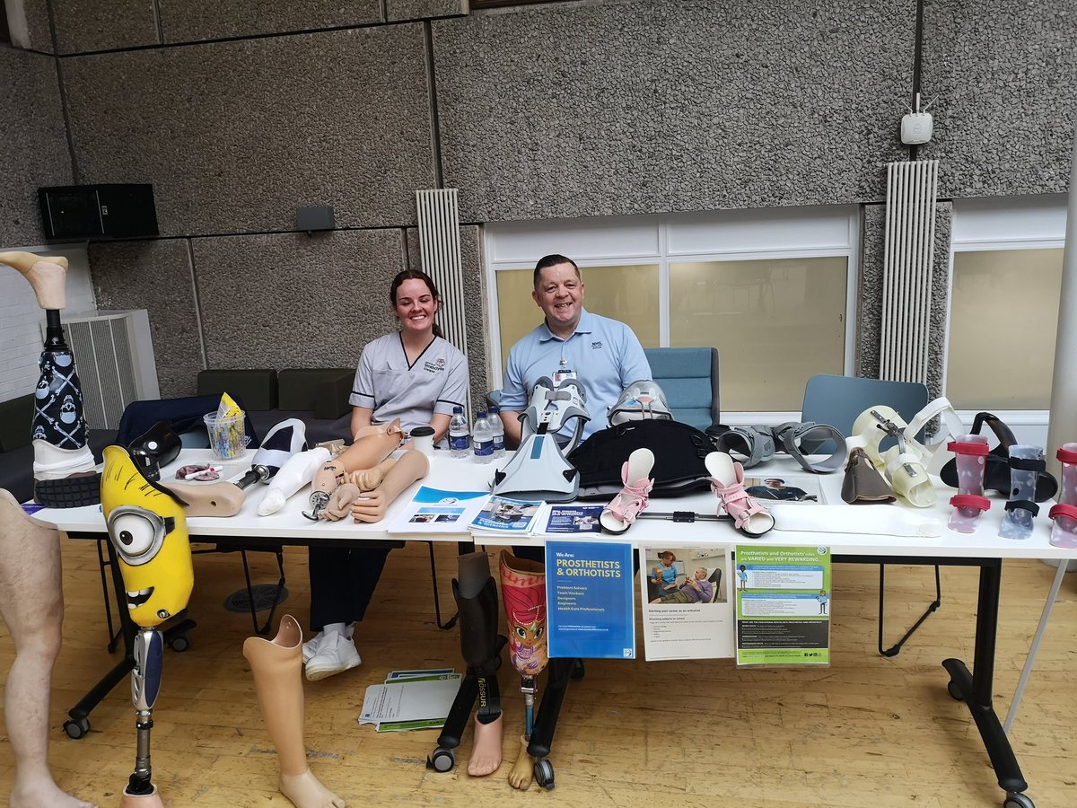 Lots of interaction at the Prosthetics and Orthotics stand at the NHS Tayside Careers Fair today! @ahpnhst @clairec_ahpcyp @FeeReid_1ahped @nic_ahp