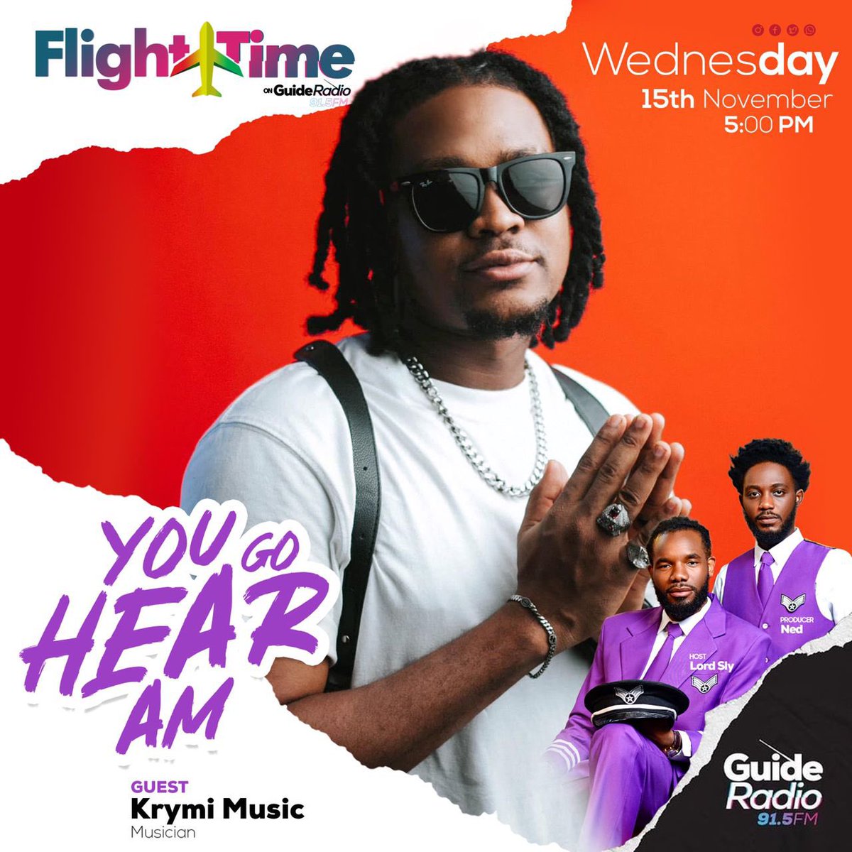KRYMIMUSIC's tweet photo. Guys join me live on @GuideRadio915 let’s vibe and share great music with the main man #Lordsky and mandem #Ned 
Don’t miss it!! 
#krymitotheworld #krymdelakrym #internationalloverboy #yoodidiyoo #YouGoHearAm https://t.co/k297xCigVT