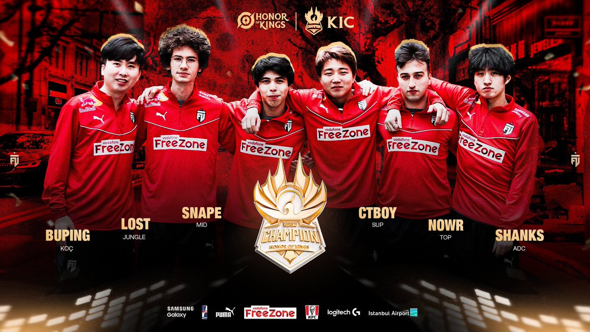 🔥 ÖNÜMÜZDE BİR DÜNYA ŞAMPİYONASI DAHA VAR!

Yeni Honor of Kings kadromuza merhaba deyin!

🇹🇷 Lost
🇹🇷 Snape
🇨🇳 Ctboy 
🇹🇷 Nowr 
🇨🇳 Shanks

🇨🇳 BuPing (C)

#FUTWIN | <a href="/HoKEsports/">HoK Esports</a>
