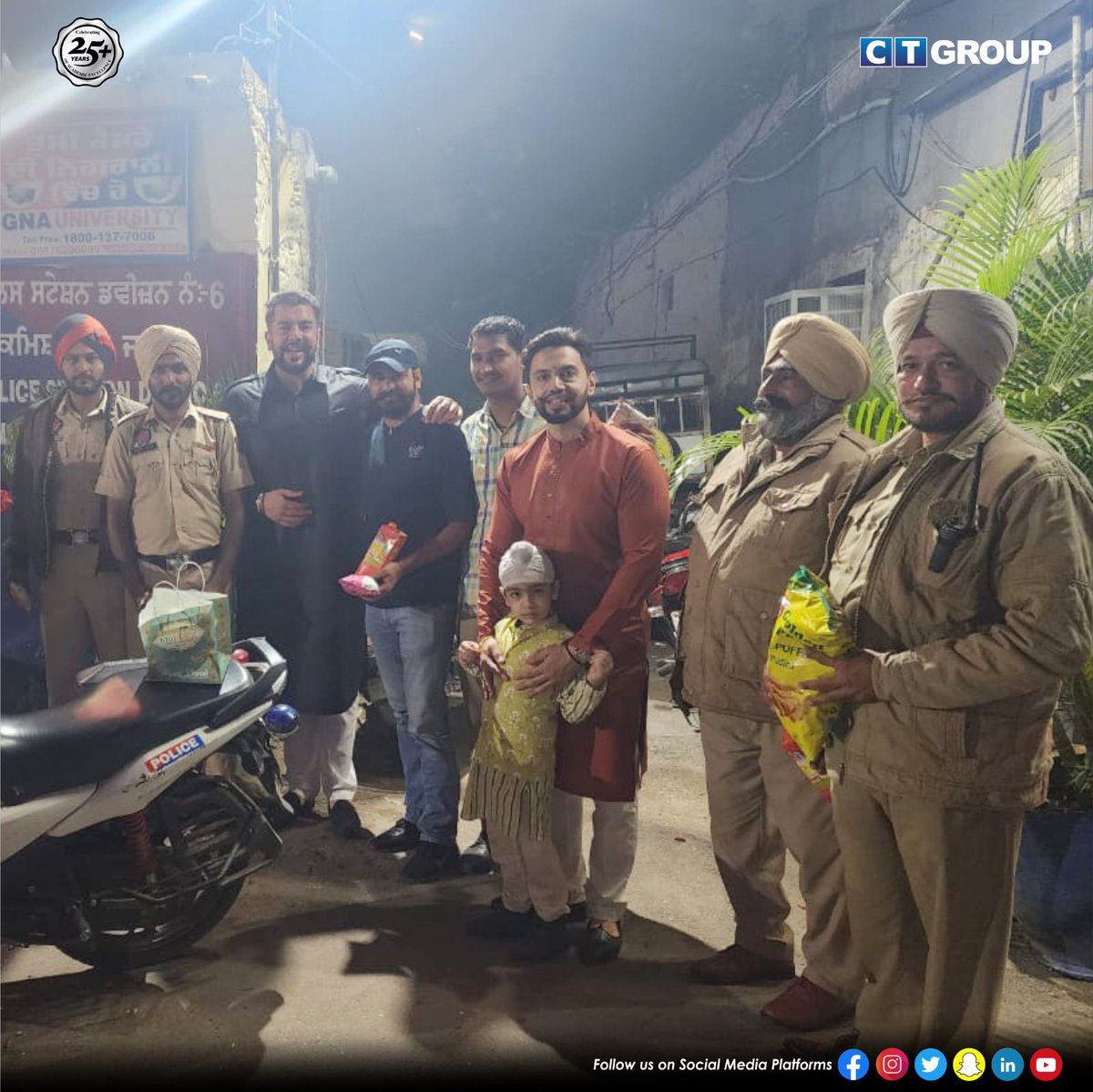 Our family extends a heartfelt thanks to the hardworking members of Punjab Police, Jalandhar, acknowledging their continuous dedication. Your commitment doesn't go unnoticed, especially during festive times. @PunjabPoliceInd @CTGroupshahpur