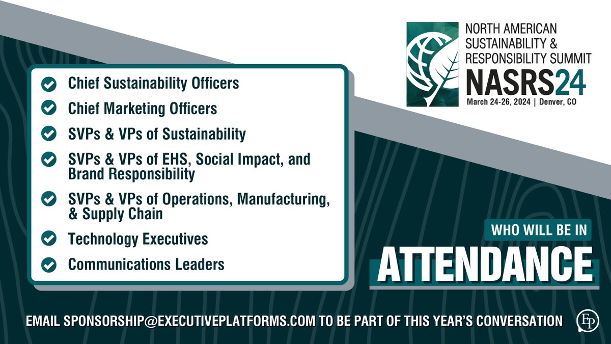 EP_NASRS's tweet image. Showcase your services to senior level sustainability executives at #NASRS24! 🚀🌟

Contact our sponsorship team to start building a package that meets all your business needs ➡️ sustainable-summit.com/sponsor-inquiry

#Sustainability #SustainableBusiness  #SustainableDevelopment