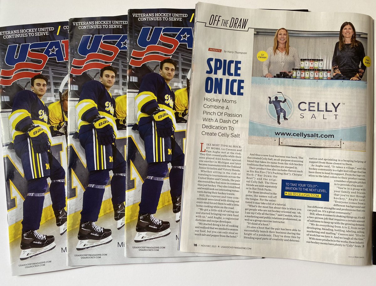 2 years ago today, Celly Salt was in USA Hockey Magazine. 🧂🏒

#hockey #NHL #hockeymom #Foodie #womanownedbusiness
