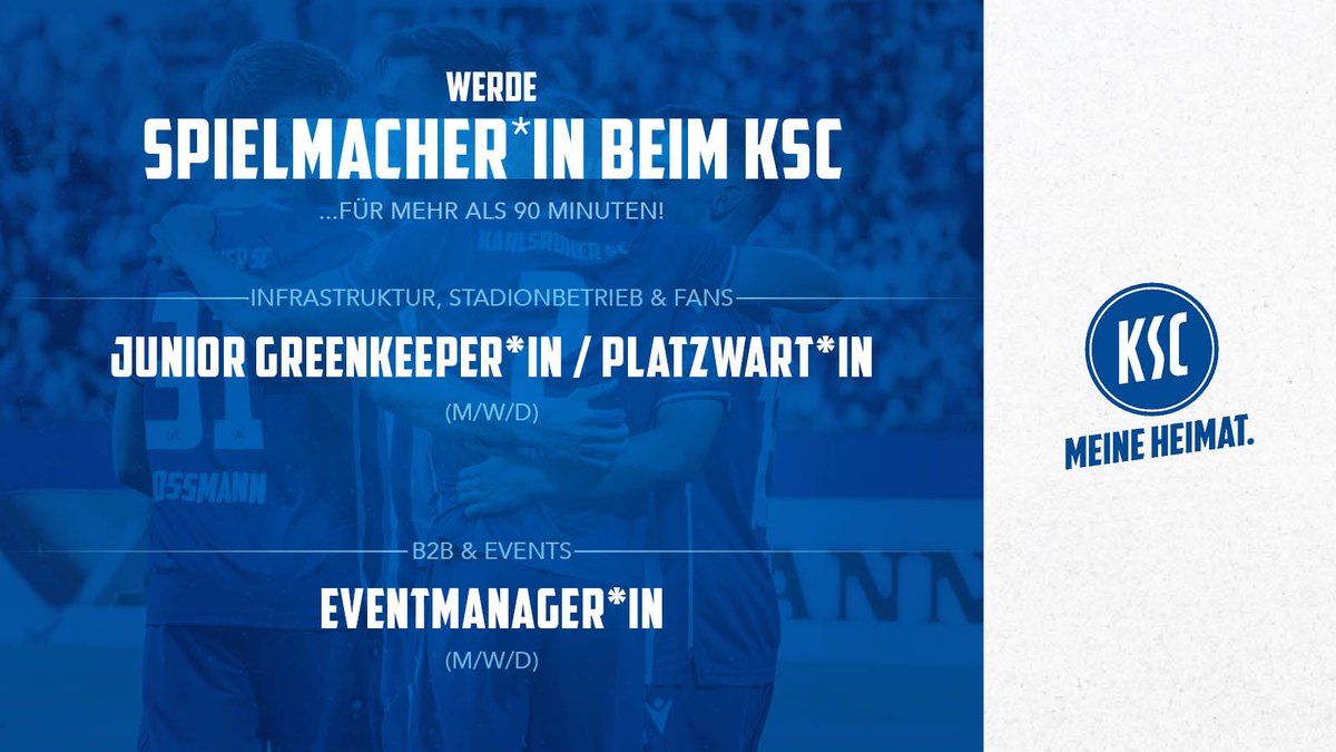 Das KSC-Team hinter dem Team sucht nach Verstärkung: - Junior Greenkeeper*in/Platzwart*in 🌿 - Eventmanager*in 🪩 Bewirb dich jetzt und mache deine Fußballheimat zur Arbeitsheimat! ➡️ jobs.ksc.de #KSCmeineHeimat