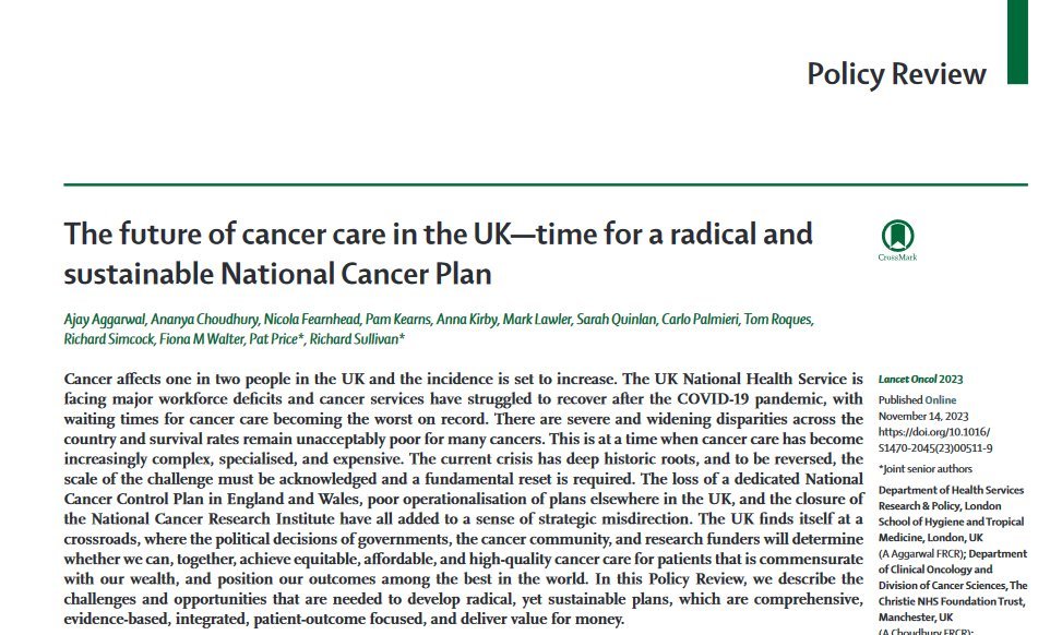 Increasingly frustrated at being ignored as cancer patients are abandoned. We've taken matters into our own hands & reimagined how we could deliver research informed patient-centred superior cancer care in the UK. Top down has failed. Need a radical reset theguardian.com/society/2023/n…