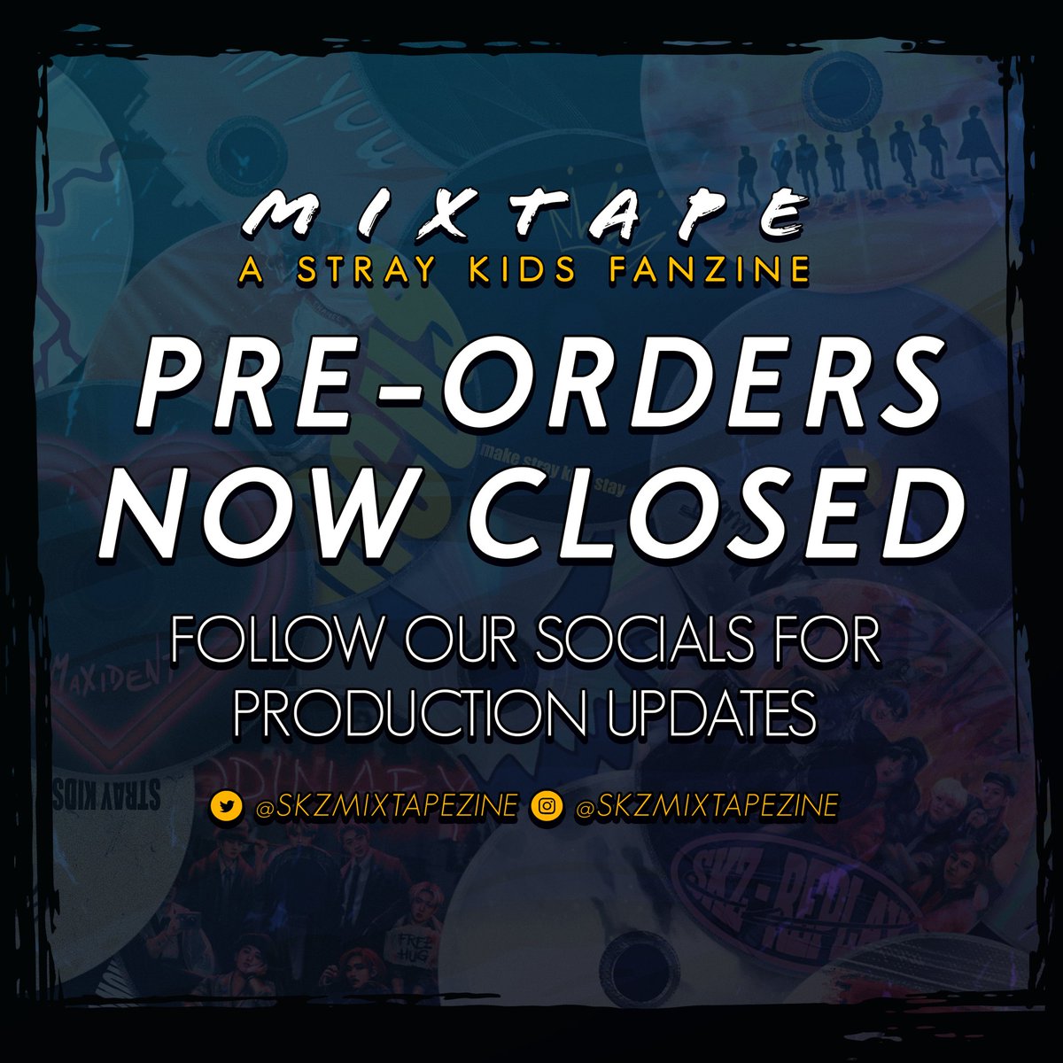 SKZMixtapeZine's tweet photo. 🎵 The show is over~ 🎵

Preorders for Mixtape are now closed! Thank you to everyone who supported this project! 💛

We will keep everyone updated on the status of production, so hang tight to see Mixtape take physical form! 💫 https://t.co/kTAP4QPikf