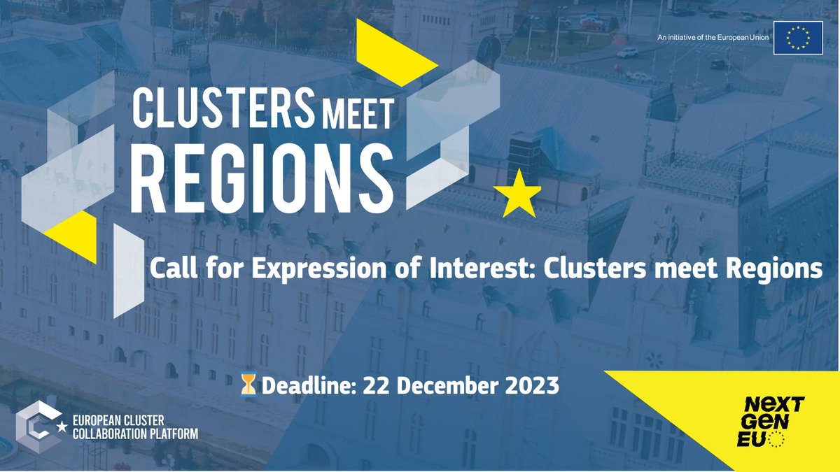 ❓Are you committed to the economic growth of your region? Let's involve EU clusters in regional economic governance and policy design🎯

Apply for the European Commission Expression of Interest Call to host a future #ClustersMeetRegions event!

🔗➡️#ECCP
clustercollaboration.eu/content/call-e…