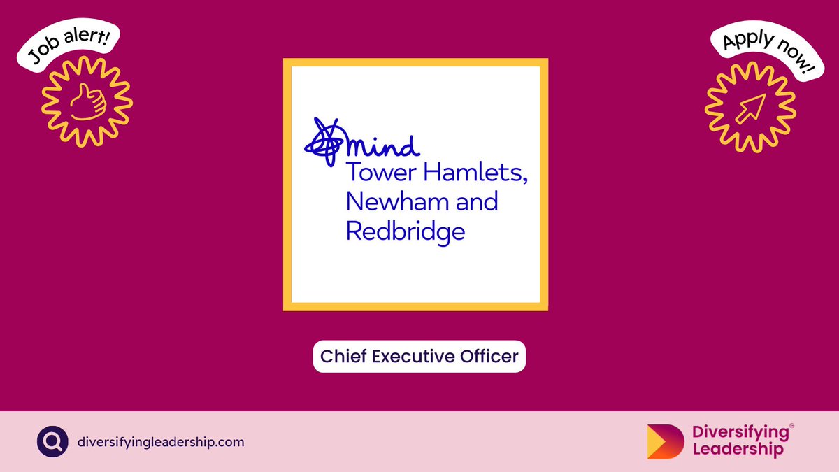 📣 Chief Executive Officer - @mindthnr 💰£75k–£100k📍Tower Hamlets, Newham and Redbridge ⏳ 10th December 2023 Passionate about #MentalHealth? Here's your chance to influence local services and ensure the best quality care. Apply now via: ow.ly/32j850Q7R8T