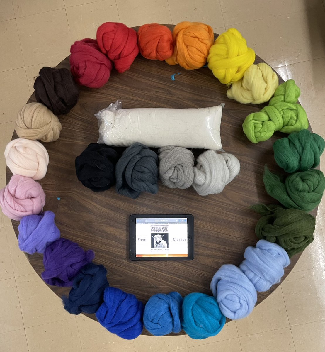 Thank you Gaspereau Valley Fibres for this BEAUTIFUL corriedale wool!❤️ I can’t wait to see what colourful creations my students will felt! @hfx_arts <a href="/HRAFineArtsWH/">Lynn Coolen</a> <a href="/HRCE_NS/">Halifax Regional Centre for Education</a> <a href="/HRCEFineArts/">HRCEFineArts</a>
