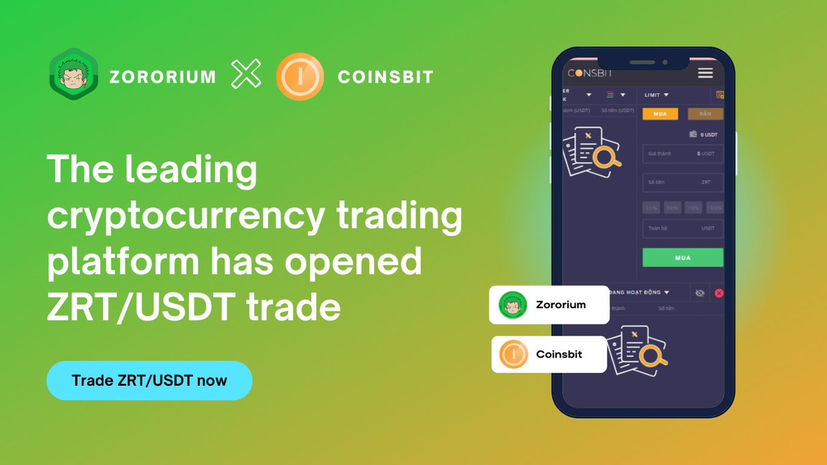 JToman0x's tweet image. Coinsbit - The leading cryptocurrency trading platform has opened ZRT/USDT trade! 🚀

💰Enjoy a seamless and secure trading experience now at 

🔗 Coinsbit: coinsbit.io/vn/trade/ZRT_U…

💼Deposit funds and explore the potential market on Coinsbit with ZRT! 💎

#Coinsbit #ZRT