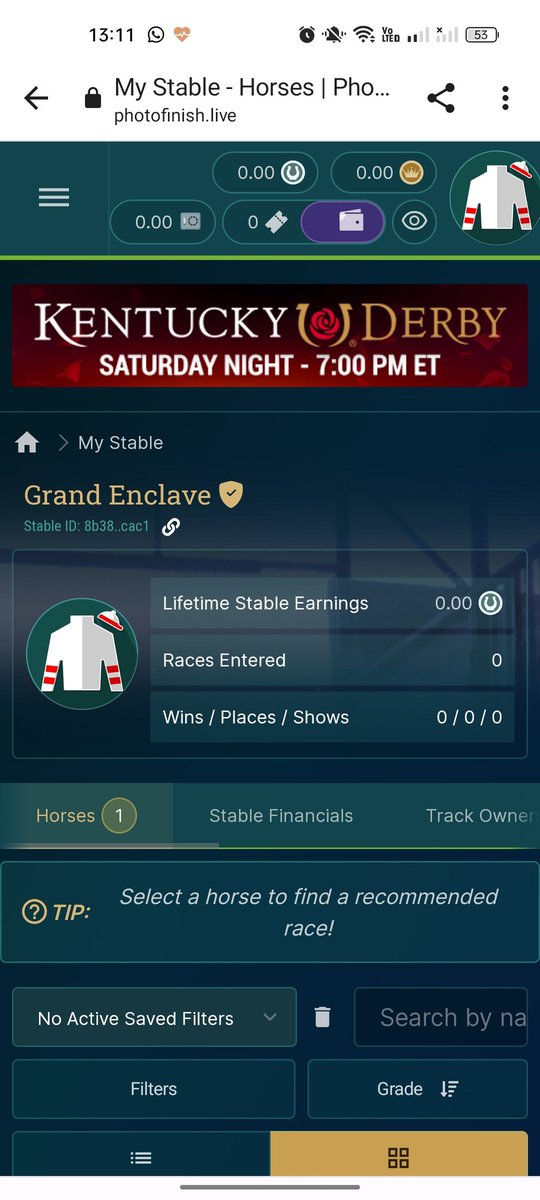 Antistaticuk's tweet photo. @photofinishgame @KentuckyDerby @ChurchillDowns Let's goooo 🏇🏇

#VirtualKentuckyDerby https://t.co/7fuG5TT9FF