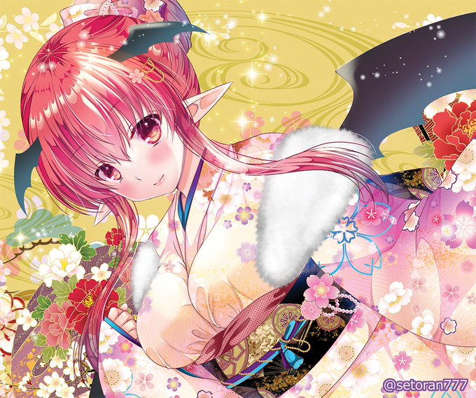 #着物の日 小悪魔着物イラスト(過去絵を加筆) 