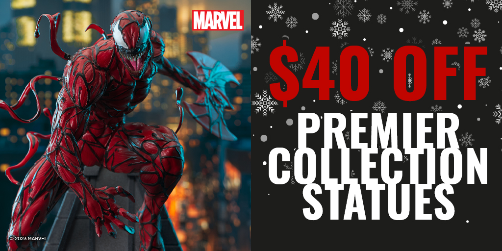 CollectDST's tweet image. Now $40 off - all in-stock #PremierCollection Statues until Nov. 27th. Browse staff favorite Marvel statues like this #Carnage #PremierCollection Statue!
bit.ly/DSTPremierColl… 

#BFCM #HolidayDeals #CollectDST #DSTGifts