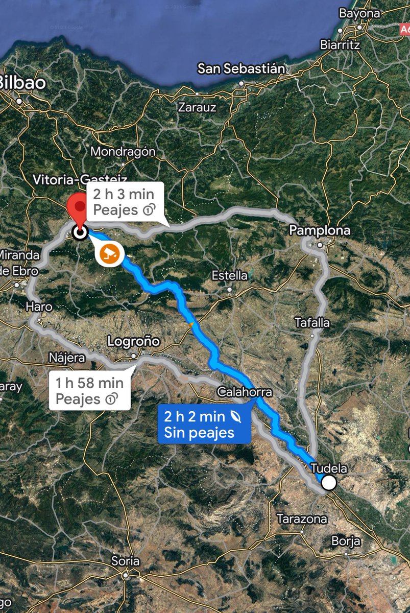 Buena semana la del puente de diciembre para 2 desplazamientos seguidos.
146 km separan Tudela de Vitoria. #Arribadellos