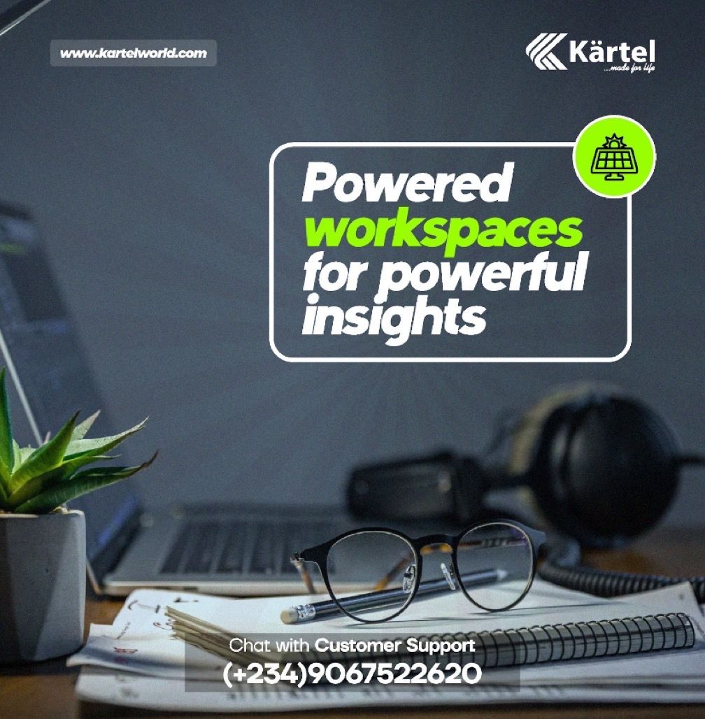 kartel_world's tweet image. Illuminate your workspace, fuel your creativity, and unlock powerful insights with our solar systems. 

Contact us on 09067522620 to purchase Kärtel reliable solar solutions for your businesses.

#SolarSystems #PoweredWorkspace #PowerfulInsights