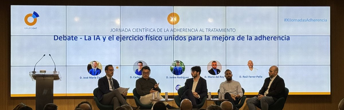 oatobservatorio's tweet photo. 📢 Mesa-Debate #XIJornadasAdherencia
 
Destacamos la importancia de la tecnología y las nuevas herramientas para ayudar a que los #Pacientes sean adherentes
 
#JoséMaríaCastellano #JaimeRodríguez de @trakphysio @jcarlostornero @_RaulFerrer @Mario_delrey https://t.co/bzvCh24AX8