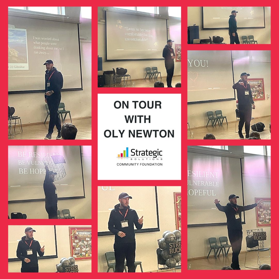 We've been on the road this week with Oly Newton, an international speaker and mental health
trainer. 

Together we've been visiting primary and
secondary schools in Folkestone where, he's openly
shared his personal challenges and experiences with severe mental illness.