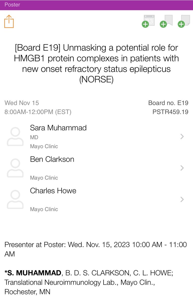 Good morning, #SfN23 attendees! Stop by my poster from 8am-12 pm @ E19 Board to discuss our hypothesis of the role of inflammatory pathway in patients with “New Onset Refractory Status Epilepticus (NORSE)” Happy to discuss and take any questions! Let’s meet and talk…