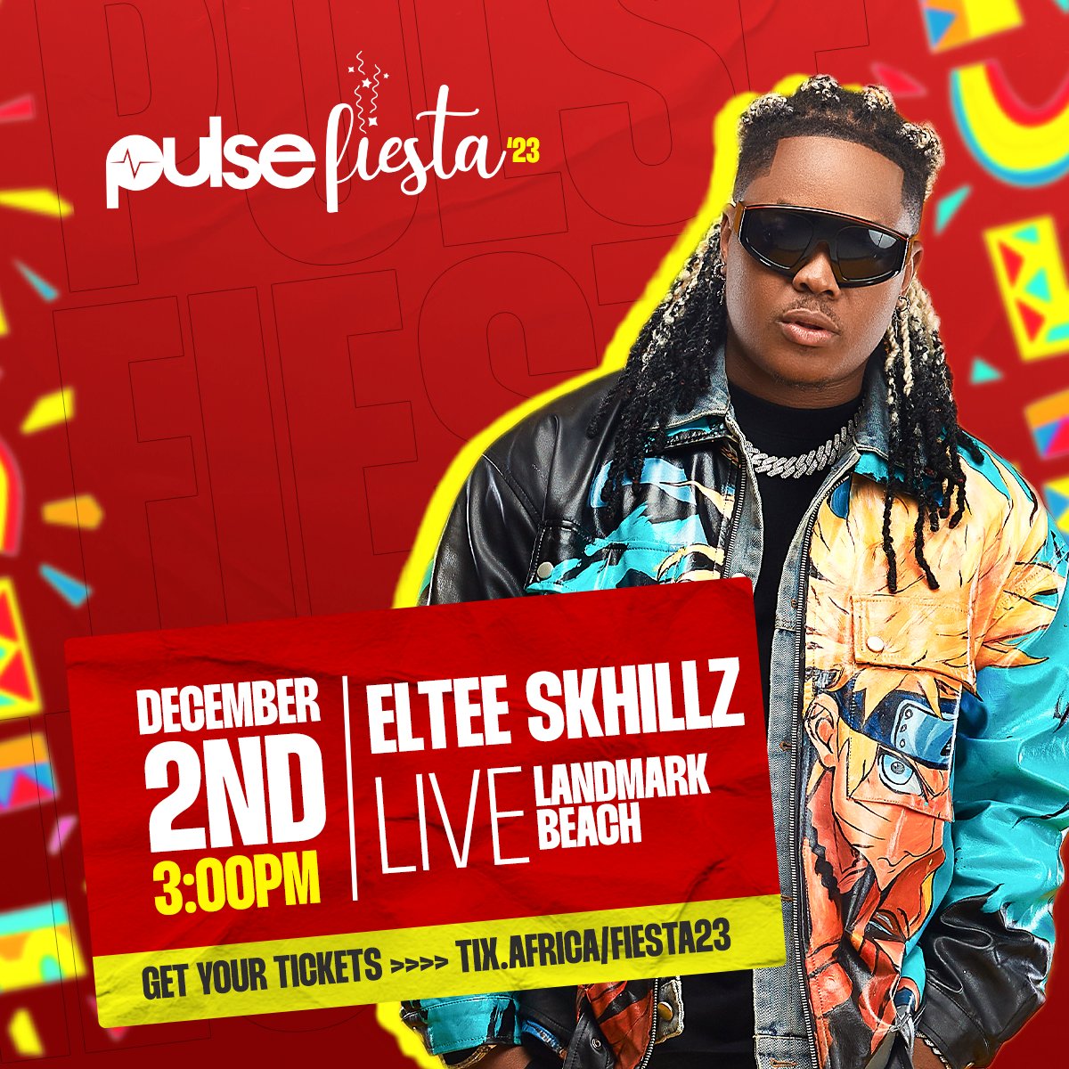 PulseNigeria247's tweet photo. .@themaineltee will be performing Live at PULSE FIESTA 2023🔥🔥🔥

Hurry now and get your early bird tickets for ₦5,000 or snooze and pay ₦10,000

Get your tickets at https://t.co/kopHtz8xKt or click the link in our stories 🚀

#PulseFiesta #PulseFiesta2023 #WeArePulse https://t.co/G4KzHmqIZz