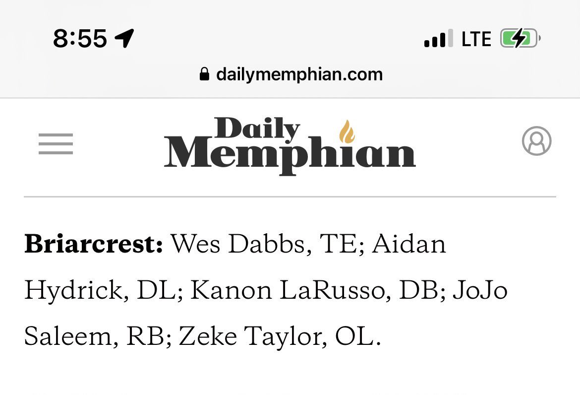 Blessed to be named all-region. Congrats to all the guys. <a href="/Football_BCS/">Briarcrest Football</a> <a href="/CSmithScout/">Chris Smith</a> <a href="/BCHS_Saints/">Briarcrest Athletics</a>