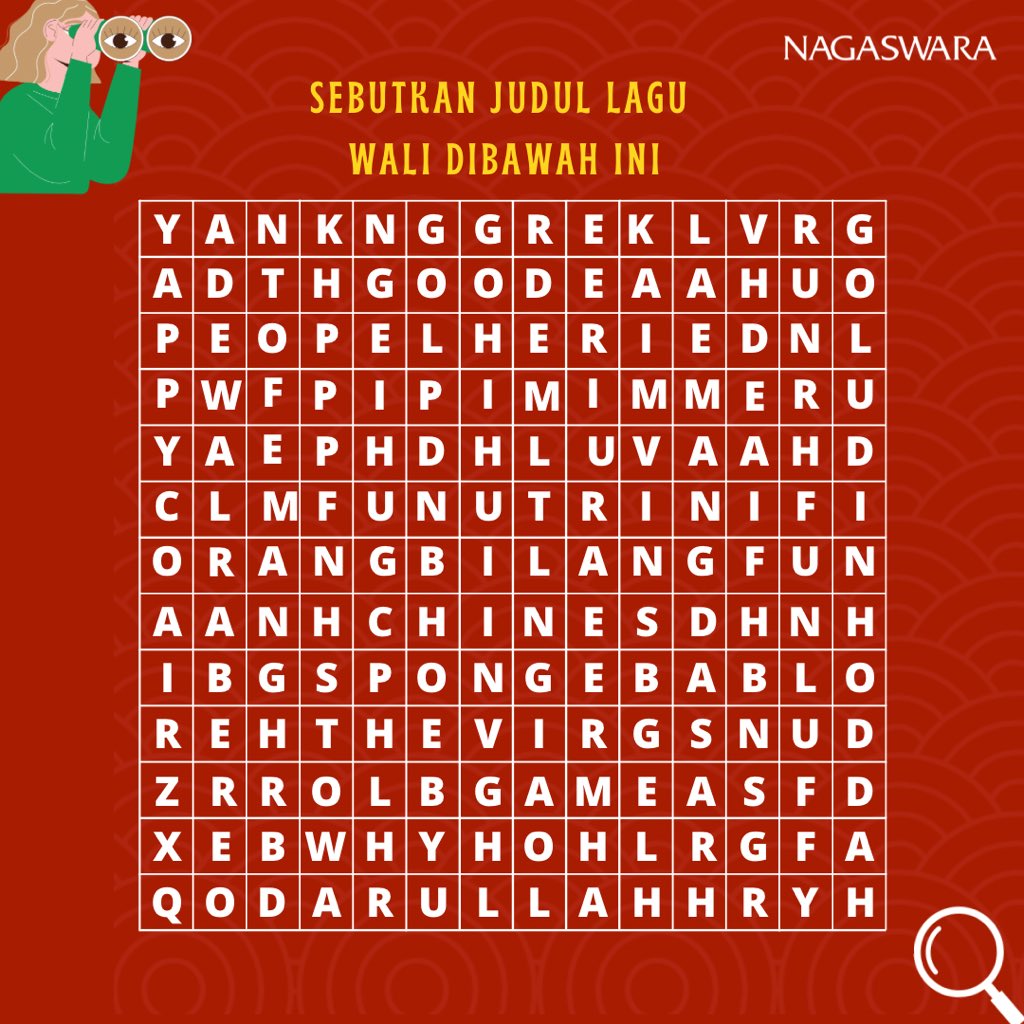 NAGASWARA_ID's tweet image. Ada yang bisa tebak judul-judul lagu Wali Band di bawah ini?? Tulis di kolom komen ya...

#Nagaswara #WaliBand #Triviaquiz
