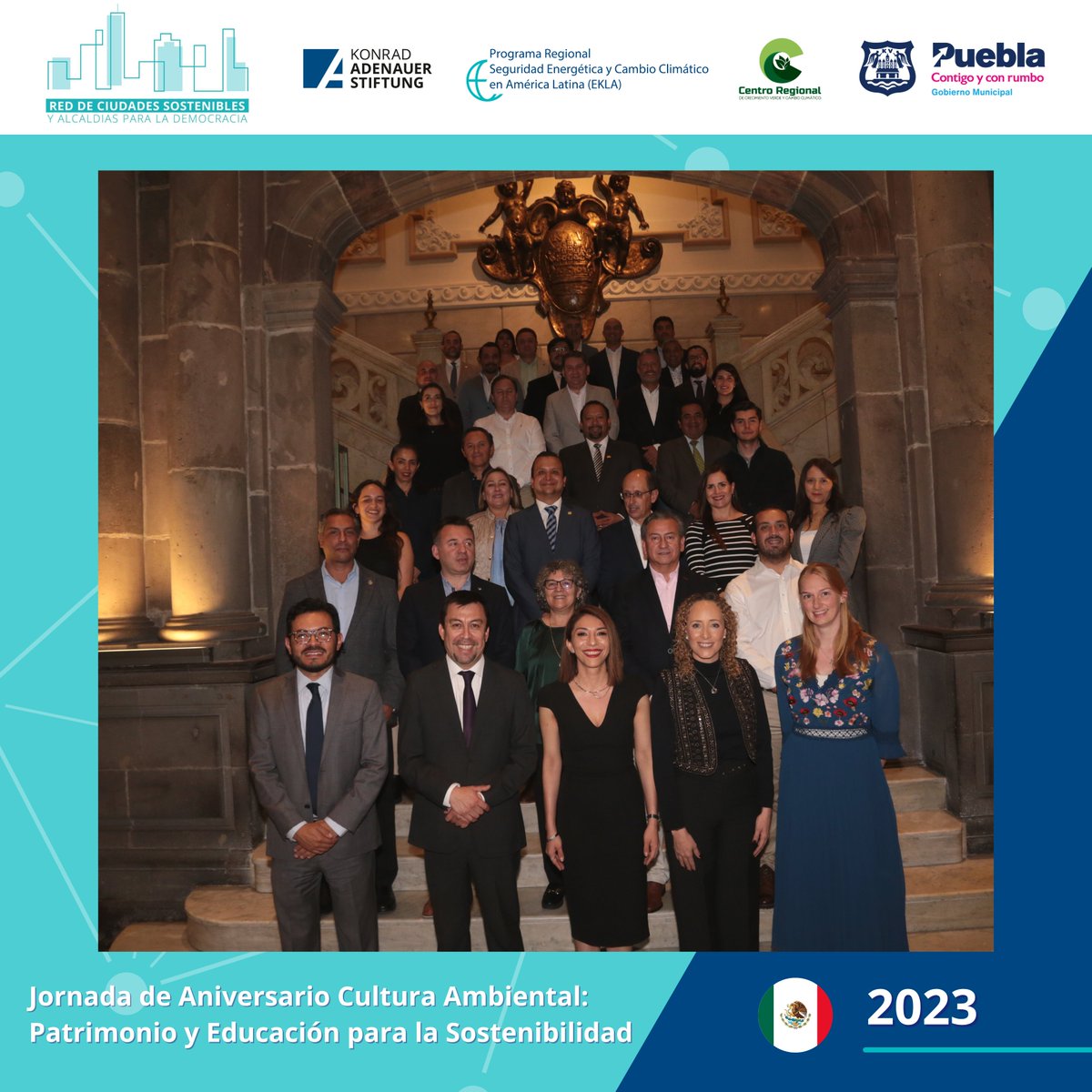 3ra Jornada de Aniversario: “Cultura Ambiental: Patrimonio y Educación para la Sostenibilidad” 

¡Agradecemos a los alcaldes(as), jefes(as) de gabinete y directores(as) de medio ambiente de nuestra red por acompañarnos  en Puebla 🇲🇽,  en el tercer Aniversario de la Red.