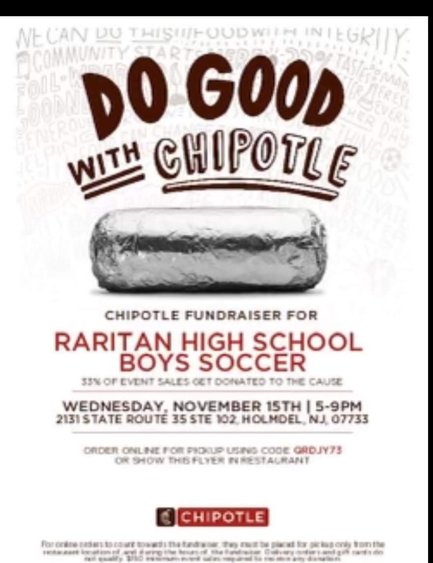 KayRed04's tweet image. Please come out tonight and support Raritan Boys soccer team at Chipotle!