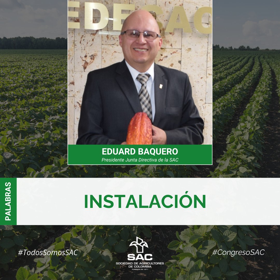 SAColombia's tweet photo. #CongresoSAC | Comienza su intervención @e_baquerocacao presidente de la junta directiva de la SAC en donde les da la bienvenida al 40 Congreso del sector. @fedecacao #TodosSomosSAC https://t.co/4zp5mqFIjk