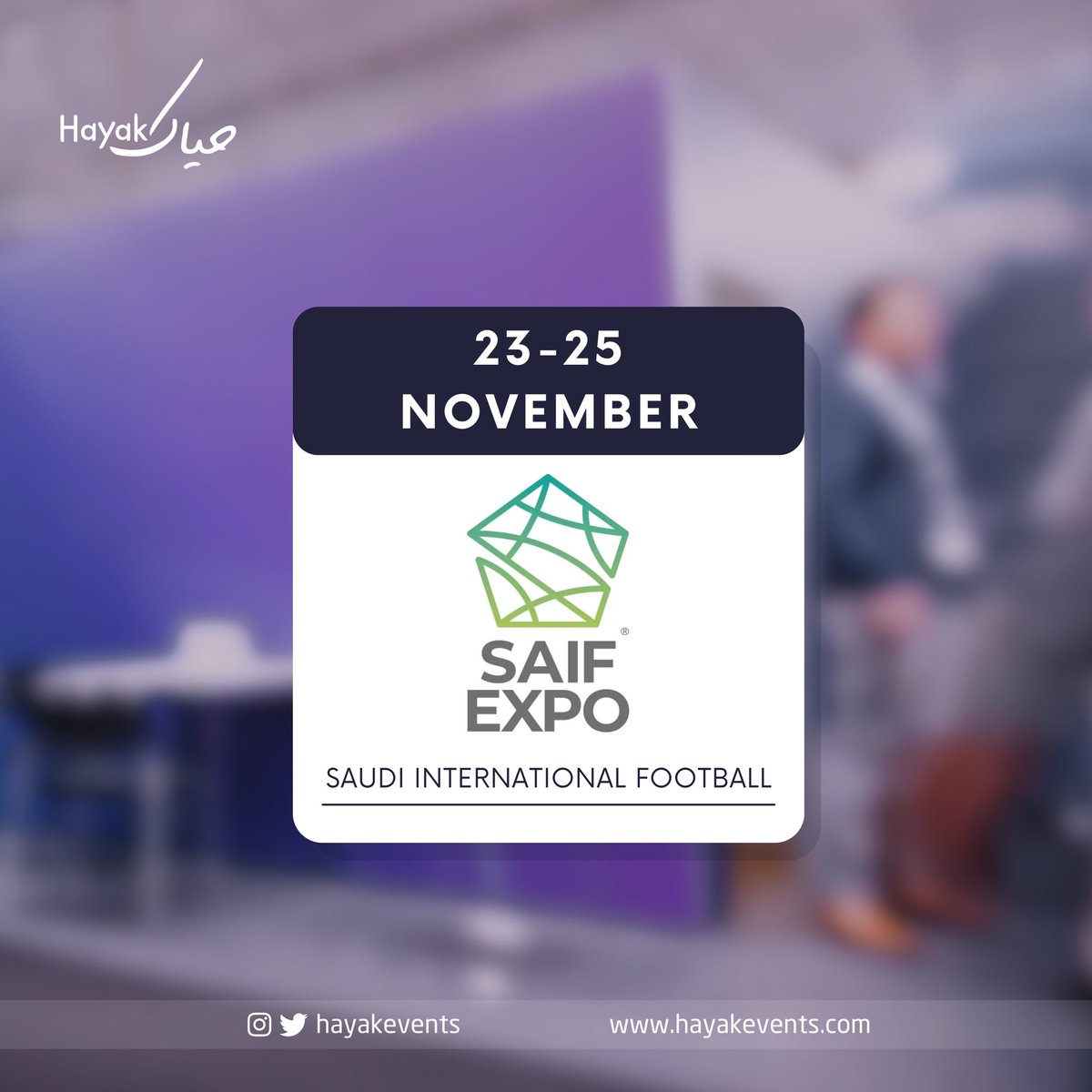 HayakEvents's tweet photo. انتظرونا في الحدث الرياضي الأكبر في جدة، المعرض السعودي الدولي لكرة القدم ⚽️

#سيف_اكسبو 
#saifexpo 
#حياك_ايفينتس https://t.co/bcKZmKDOTq