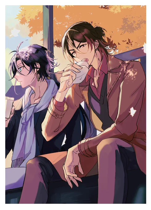 つかず離れずの紅葉 / 「たまには外で食べるのもいいもんだろ なぁ」rkgk龍寛 