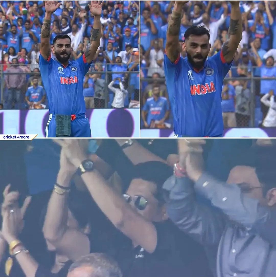 The little master, <a href="/sachin_rt/">Sachin Tendulkar</a> once prophesied that only <a href="/imVkohli/">Virat Kohli</a> would break his century record. Today, Virat fulfilled this prediction in the presence of his idol, Sachin, on Sachin's home ground and in a World Cup semi-final. What an incredible innings. #ViratKholi