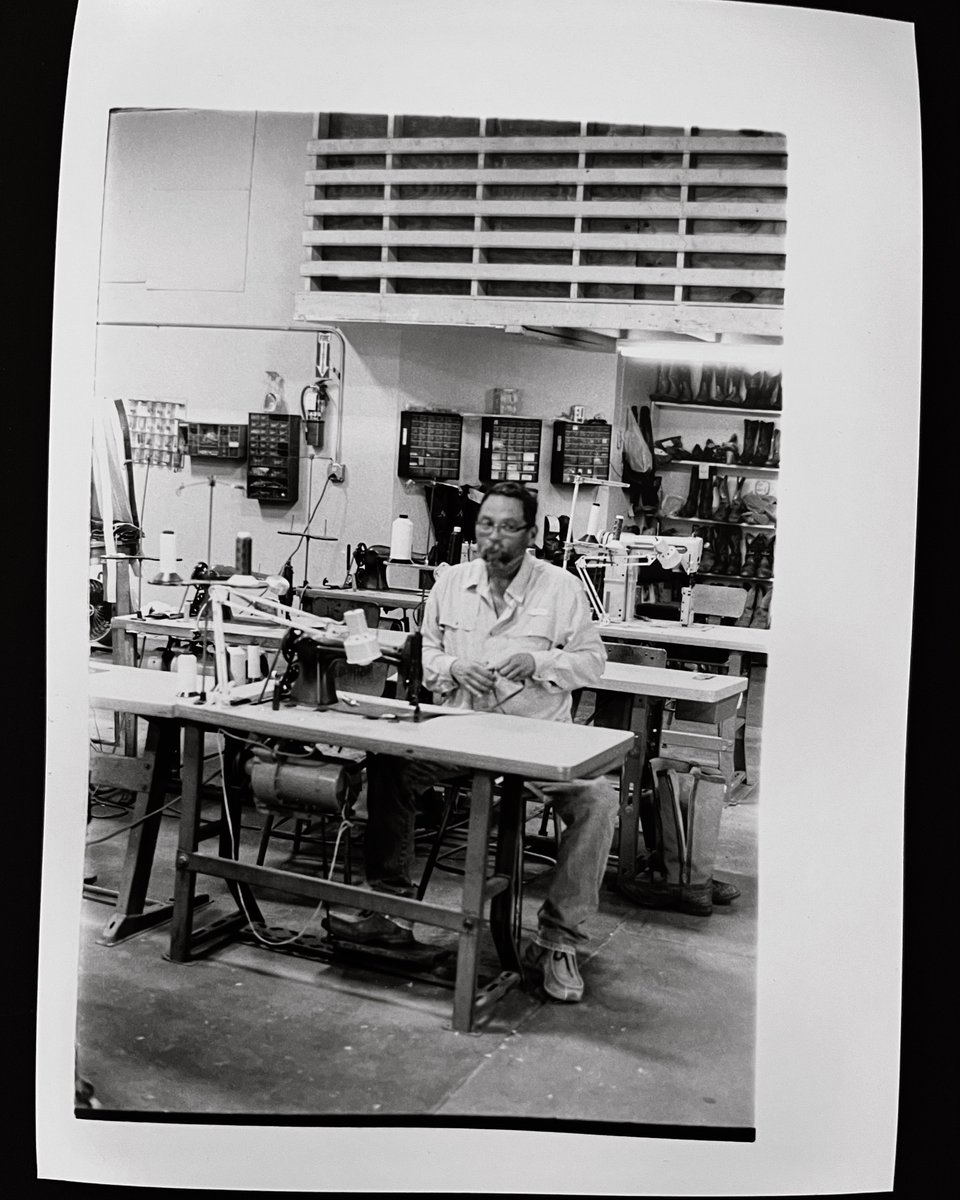 danieltroppy's tweet photo. Photograph of a shoemaker, more specifically a boot maker! Taken in Raymondville TX in 2023.

This is a gelatin silver print photograph.

#photography #blacknwhite #TX https://t.co/WafSMqyLqs